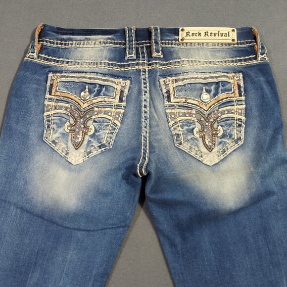 Rock Revival Jeans Women's 30x34 Blue Levy Boot Denim NWT - Picture 4 of 15